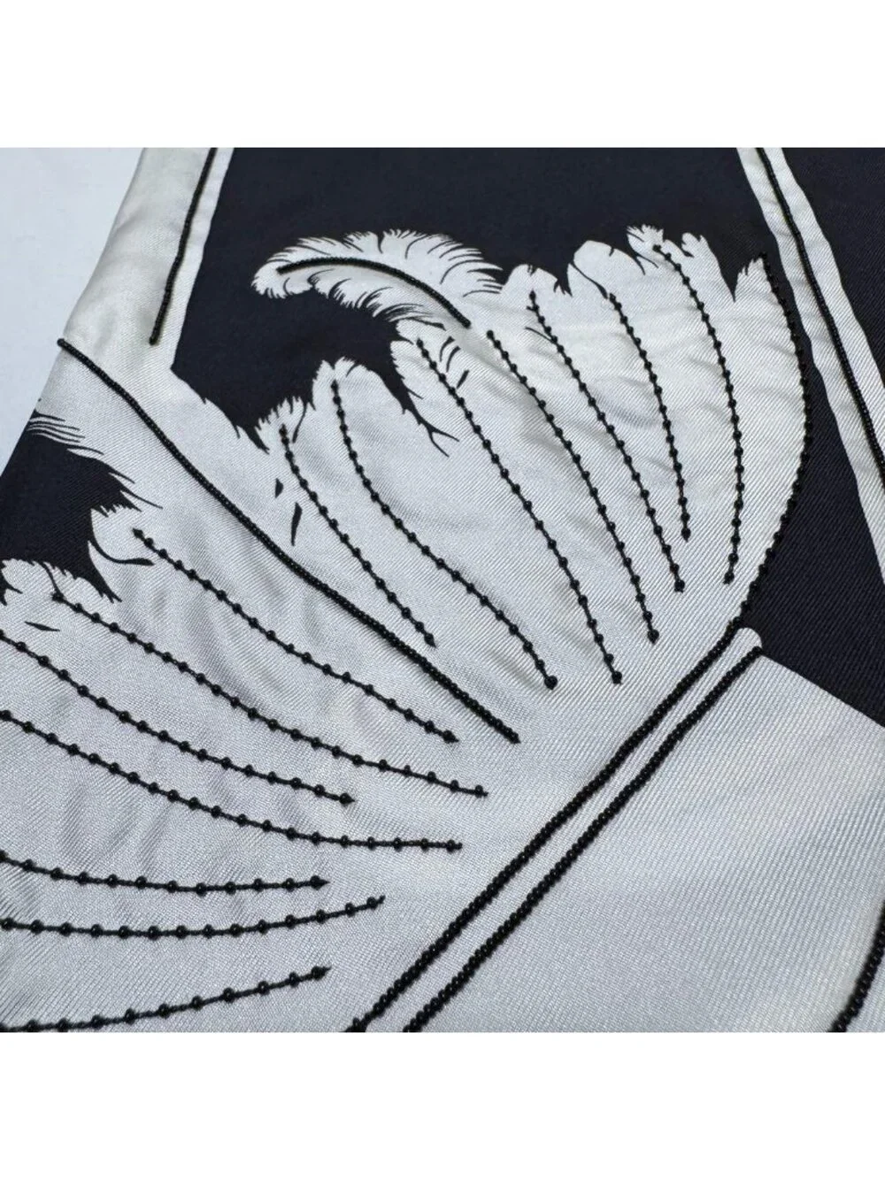 Hermes Brazil & Brandebre Bead Shawl Scarf